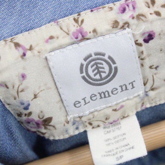 Element Denim Shirt Womens Blue Button Down Long Sleeve Medium Washed Small S - Picture 5 of 8